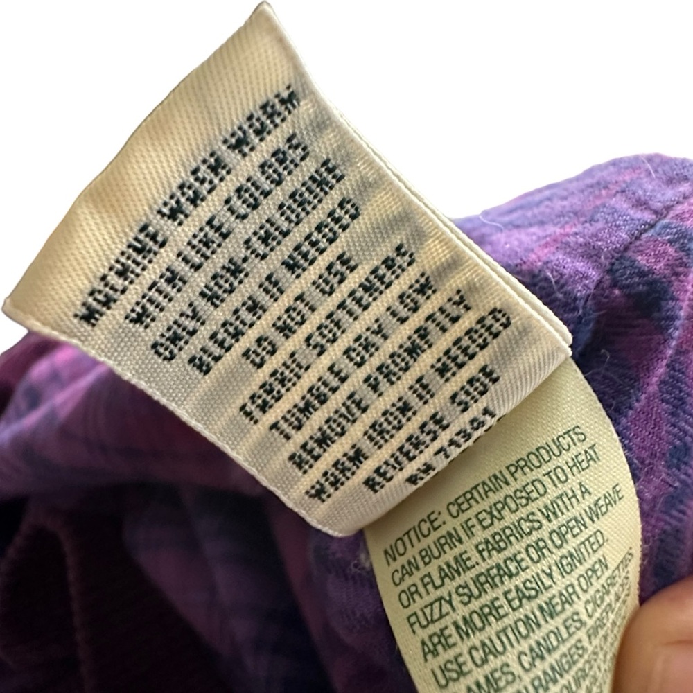 LL Bean Corduroy Shirt Jacket Womens 3X Purple Flannel Lined Shacket - Picture 6 of 12